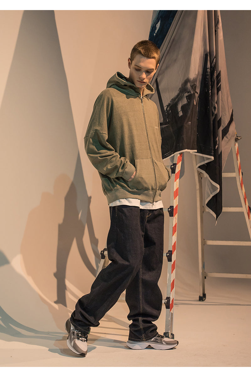 メスノウン(MASSNOUN)  SL LOGO PIGMENT OVER-FIT HOOD ZIP-UP MFNZP001-KK