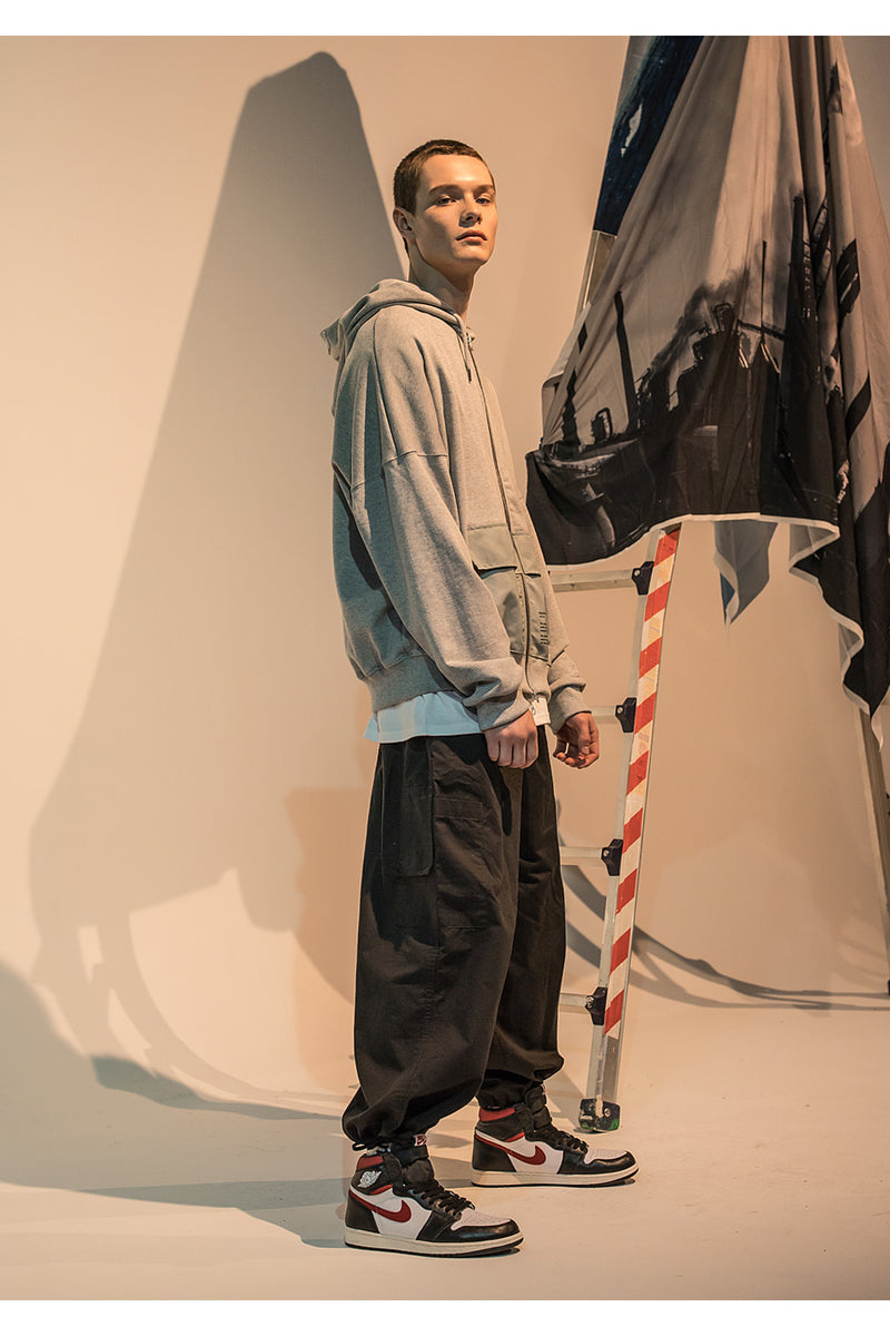 メスノウン(MASSNOUN) SL LOGO OBJECT MULTI POCKET HOOD ZIP-UP MFNZP002-GY