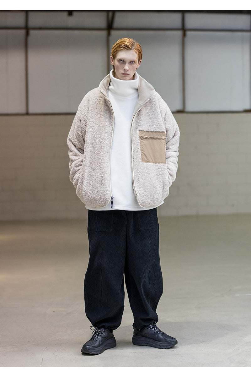 メスノウン(MASSNOUN)SL LOGO WHALE REVERSIBLE DOUBLE SOFT WOOL JUMPER MFNZP003-BG