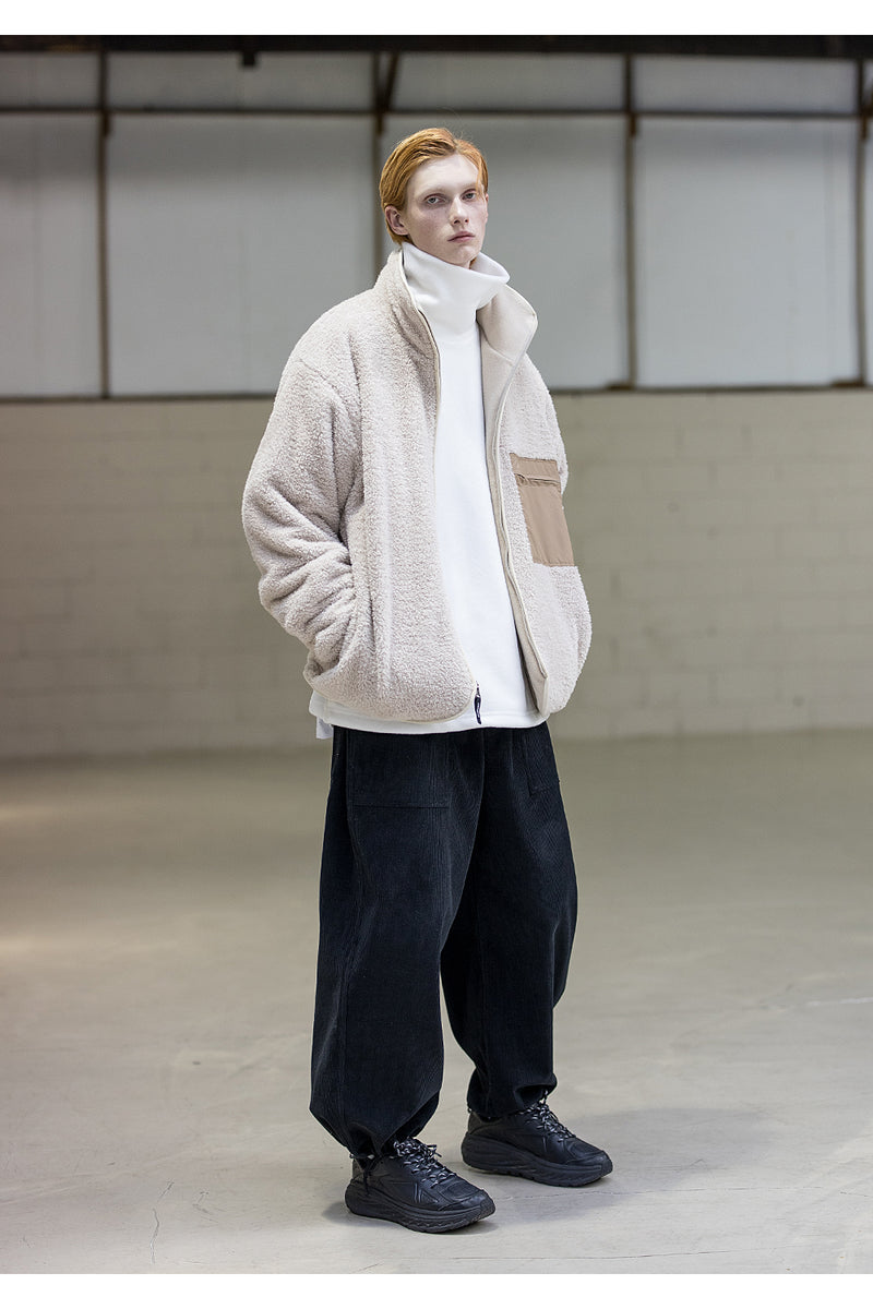 メスノウン(MASSNOUN)SL LOGO WHALE REVERSIBLE DOUBLE SOFT WOOL JUMPER MFNZP003-BG