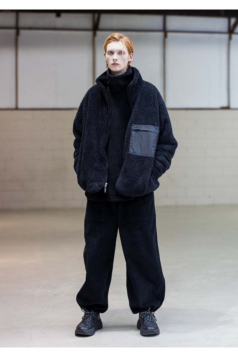 メスノウン(MASSNOUN)SL LOGO WHALE REVERSIBLE DOUBLE SOFT WOOL JUMPER MFNZP003-BK