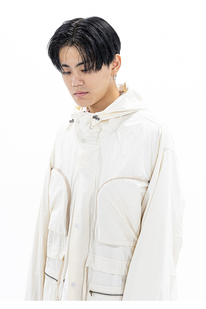 マスノウン(MASSNOUN) MULTI POCKET HOODY FISHTAIL COAT MFZCT001-IV