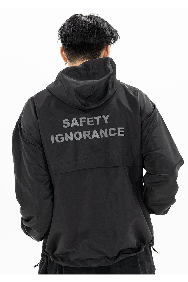 マスノウン(MASSNOUN) SAFETY IGNORANCE ANORAK HOODY MFZHD003-BK
