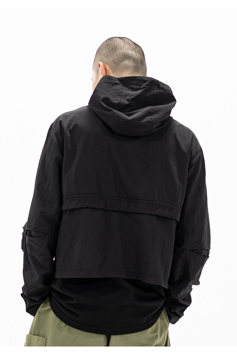 マスノウン(MASSNOUN) MULTI POCKET HOODY JACKET MFZJK001-BK