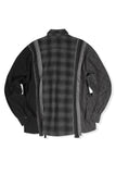 マスノウン(MASSNOUN) MULTI CHECK OVERSIZED SHIRTS MFZST002-BK