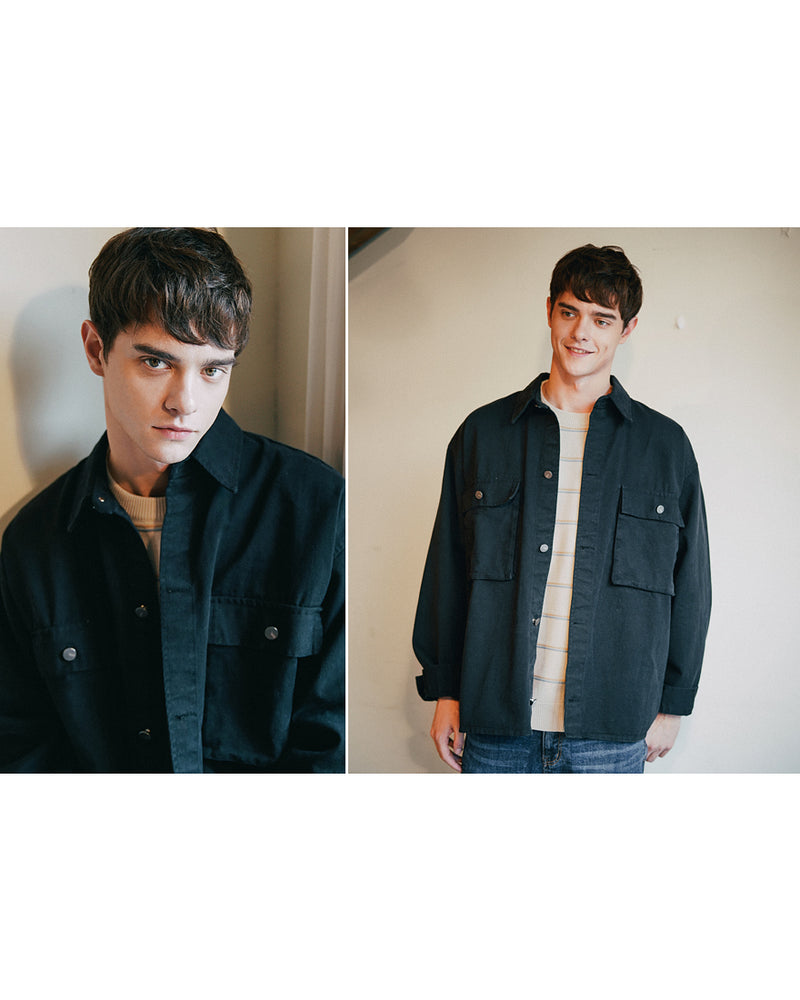 ダブルユーブイプロジェクト(WV PROJECT)EVELYN SHIRT JACKET BLACK MJLS7308