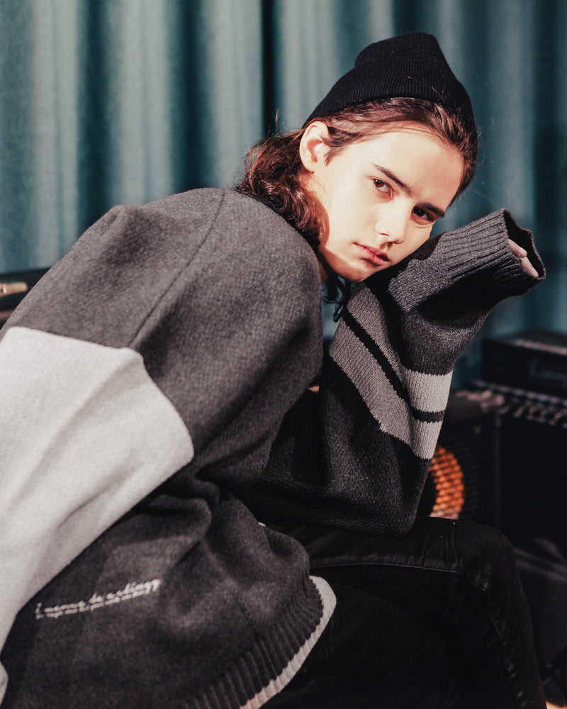 ダブルユーブイプロジェクト(WV PROJECT) LOOSE TOUCH CARDIGAN CHARCOAL MJOT7117