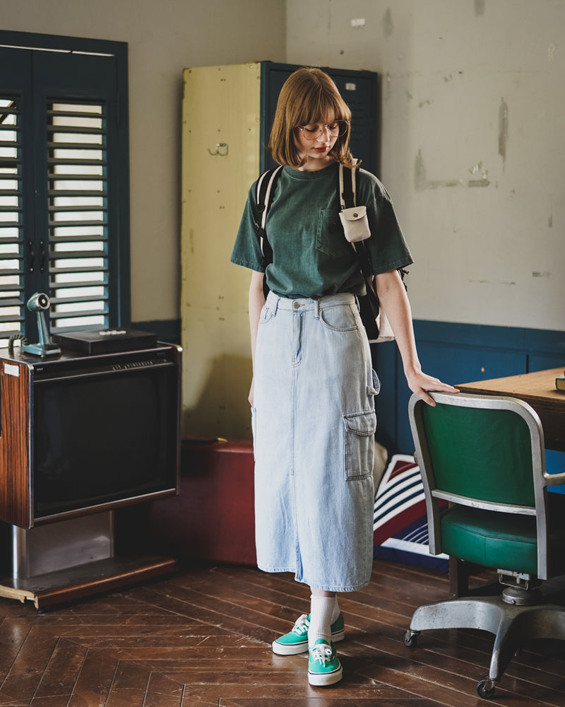 ダブルユーブイプロジェクト(WV PROJECT) Penta Pocket Pigment Short Sleeve T-Shirt BlueGreen MJST7502