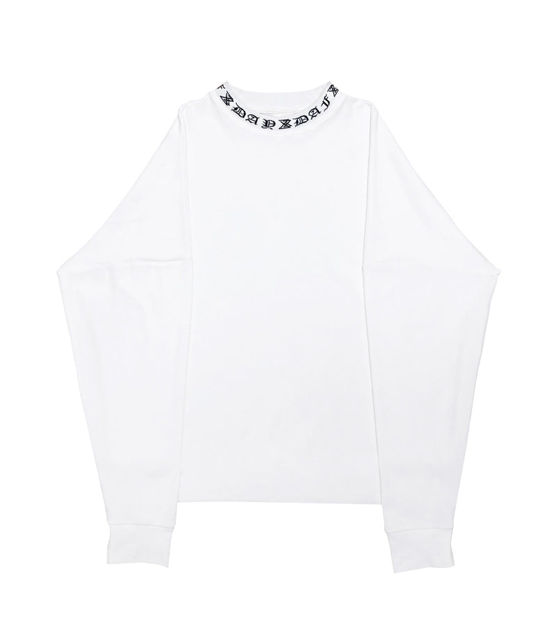 DAYDAF (デイダフ) DAYDAF NECK LOGO SLEEVE T-SHIRT (WHITE)