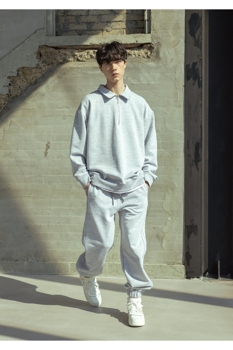 マスノウン(MASSNOUN)  COLLAR FULLOVER SWEATSHIRTS MSOCR004-GY