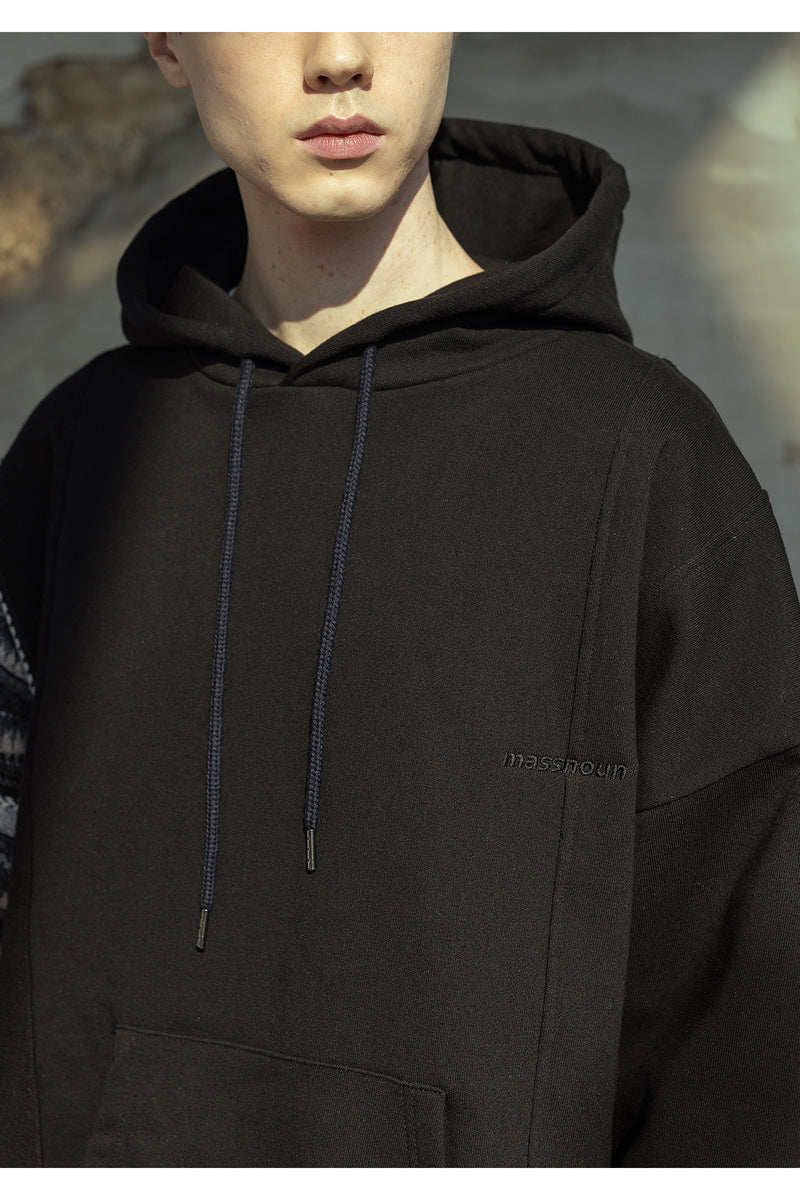 マスノウン(MASSNOUN)  CHECK SHIRTS ROUGH HOODY MSOHD003-BK