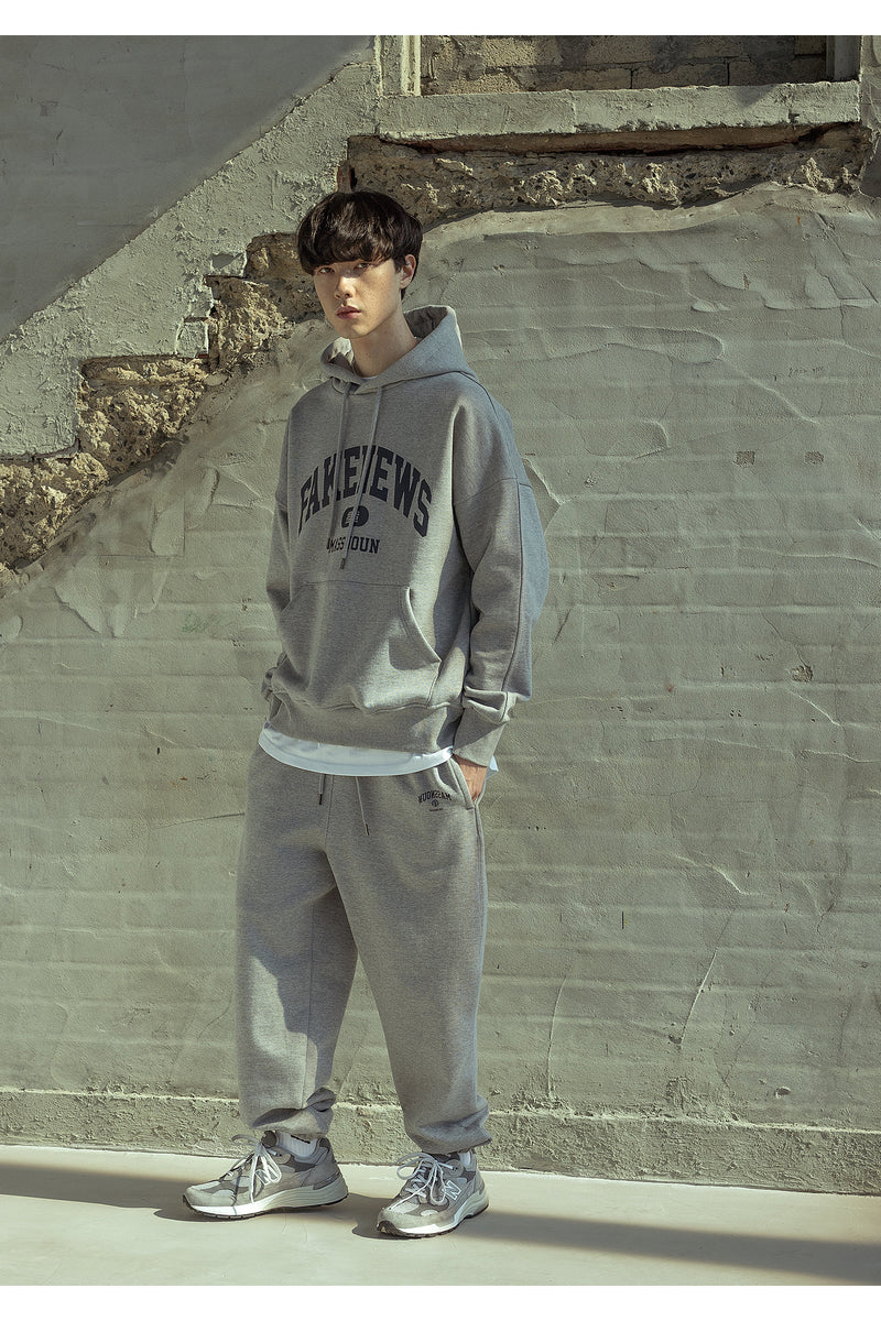 マスノウン(MASSNOUN)  ARCHFAKE LOGO OVERSIZED HOODY MSOHD004-GY