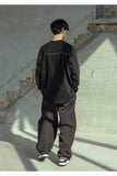 マスノウン(MASSNOUN)  OVERSIZED STITCH LONG SLEEVE MSOLS001-BK