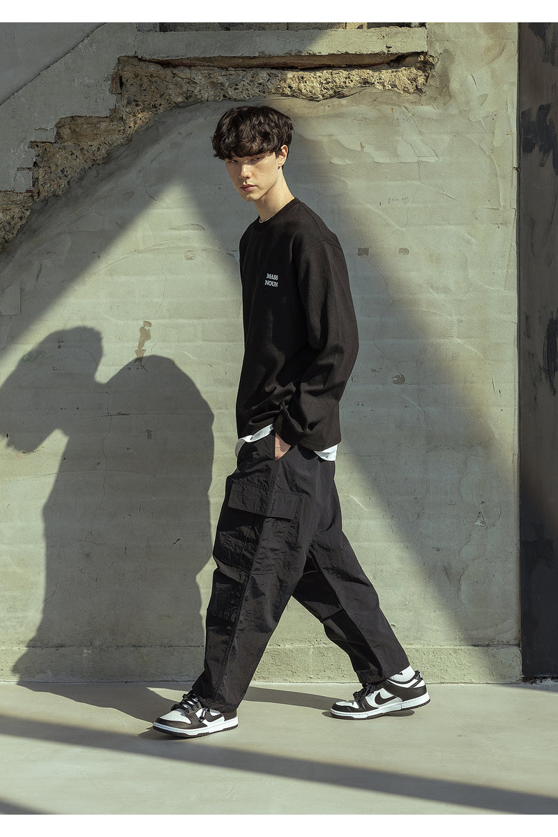 マスノウン(MASSNOUN)  EASY CARGO NYLON PANTS MSOTP008-BK