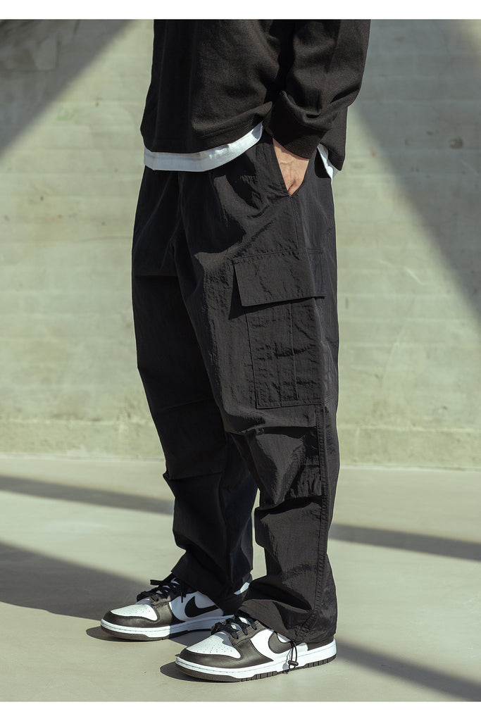 マスノウン(MASSNOUN) EASY CARGO NYLON PANTS MSOTP008-BK