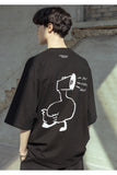 マスノウン(MASSNOUN)  FAKE DUCK OVERSIZED T-SHIRTS MSOTS002-BK