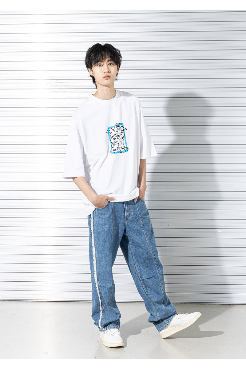 マスノウン(MASSNOUN) DOUBLE INCISON DENIM PANTS MSTJP001-BL