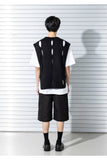 マスノウン(MASSNOUN) TWISTED OPEN KNIT VEST MSTNT004-BK