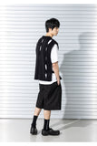 マスノウン(MASSNOUN) TWISTED OPEN KNIT VEST MSTNT004-BK