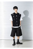 マスノウン(MASSNOUN) TWISTED OPEN KNIT VEST MSTNT004-BK
