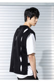 マスノウン(MASSNOUN) TWISTED OPEN KNIT VEST MSTNT004-BK