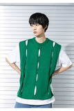 マスノウン(MASSNOUN)  TWISTED OPEN KNIT VEST MSTNT004-GN