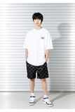 マスノウン(MASSNOUN)  CHECKERBOARD DOUBLE STITCH LEATHER SHORT PANTS MSTSP005-BK