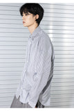 マスノウン(MASSNOUN) STRIPE INVERTED PLEATS SHIRTS MSTST001-BK