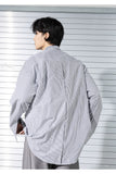 マスノウン(MASSNOUN) STRIPE INVERTED PLEATS SHIRTS MSTST001-BK