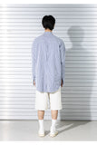 マスノウン(MASSNOUN) STRIPE INVERTED PLEATS SHIRTS MSTST001-NV