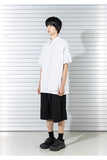 マスノウン(MASSNOUN)  STRIPE INVERTED PLEATS SHIRTS MSTST003-BK