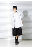 マスノウン(MASSNOUN)  STRIPE INVERTED PLEATS SHIRTS MSTST003-BK