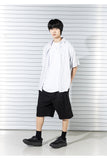 マスノウン(MASSNOUN)  STRIPE INVERTED PLEATS SHIRTS MSTST003-BK