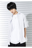 マスノウン(MASSNOUN)  STRIPE INVERTED PLEATS SHIRTS MSTST003-BK
