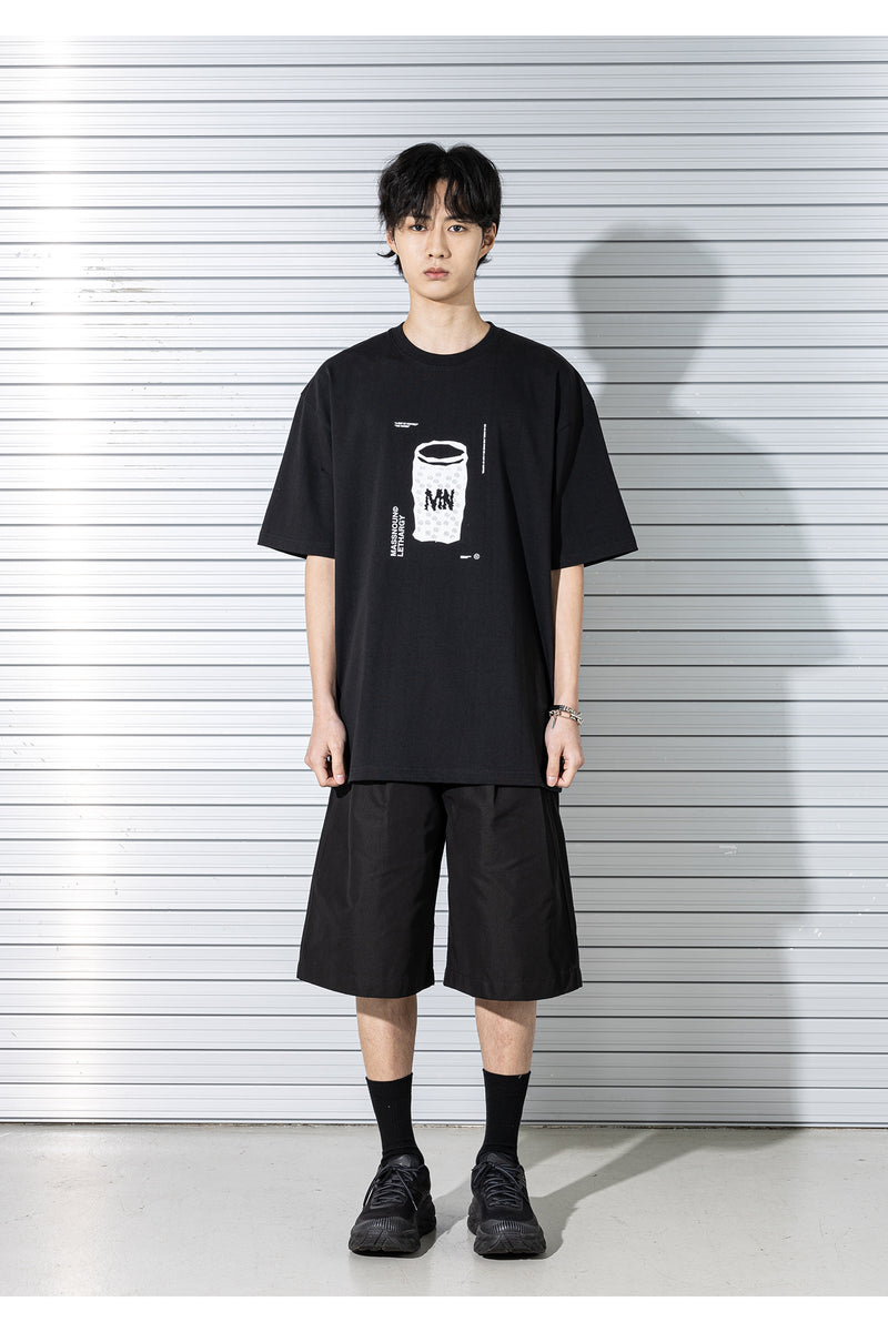 マスノウン(MASSNOUN) TUMBLER OVERSIZED T-SHIRTS MSTTS002-BK