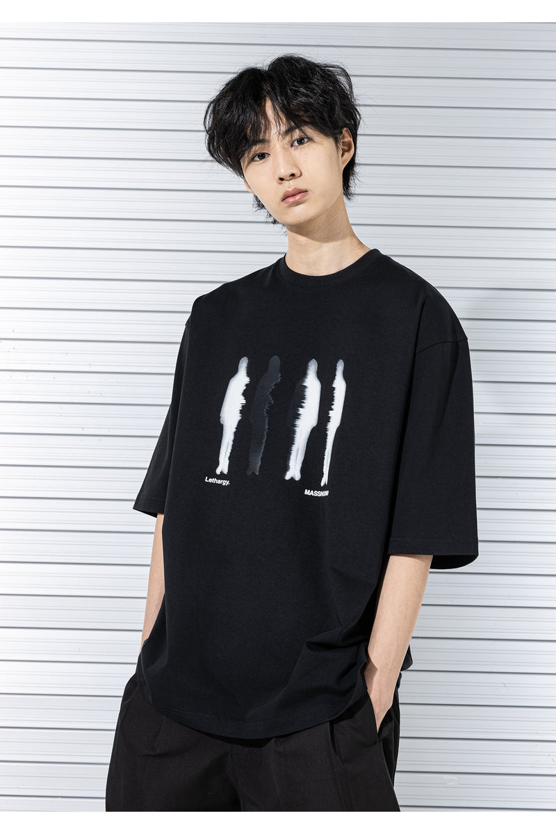 マスノウン(MASSNOUN) PROJECTION FOUR MEN T-SHIRTS MSTTS005-BK