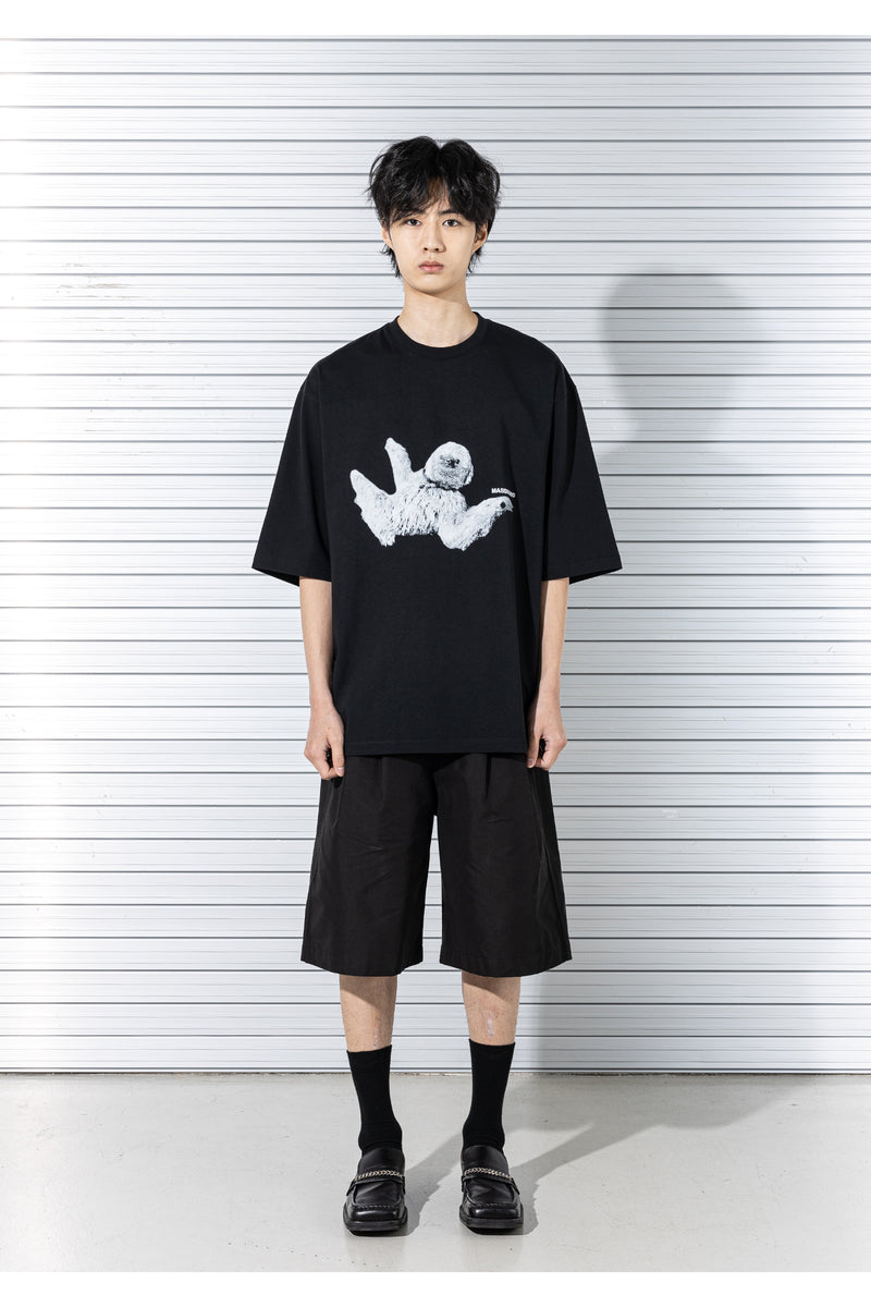 マスノウン(MASSNOUN) SLOTH OVERSIZED T-SHIRTS MSTTS009-BK