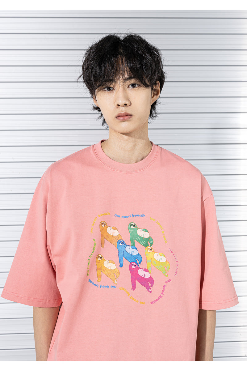 マスノウン(MASSNOUN) NEED BREAK OVERSIZED T-SHIRTS MSTTS010-PK