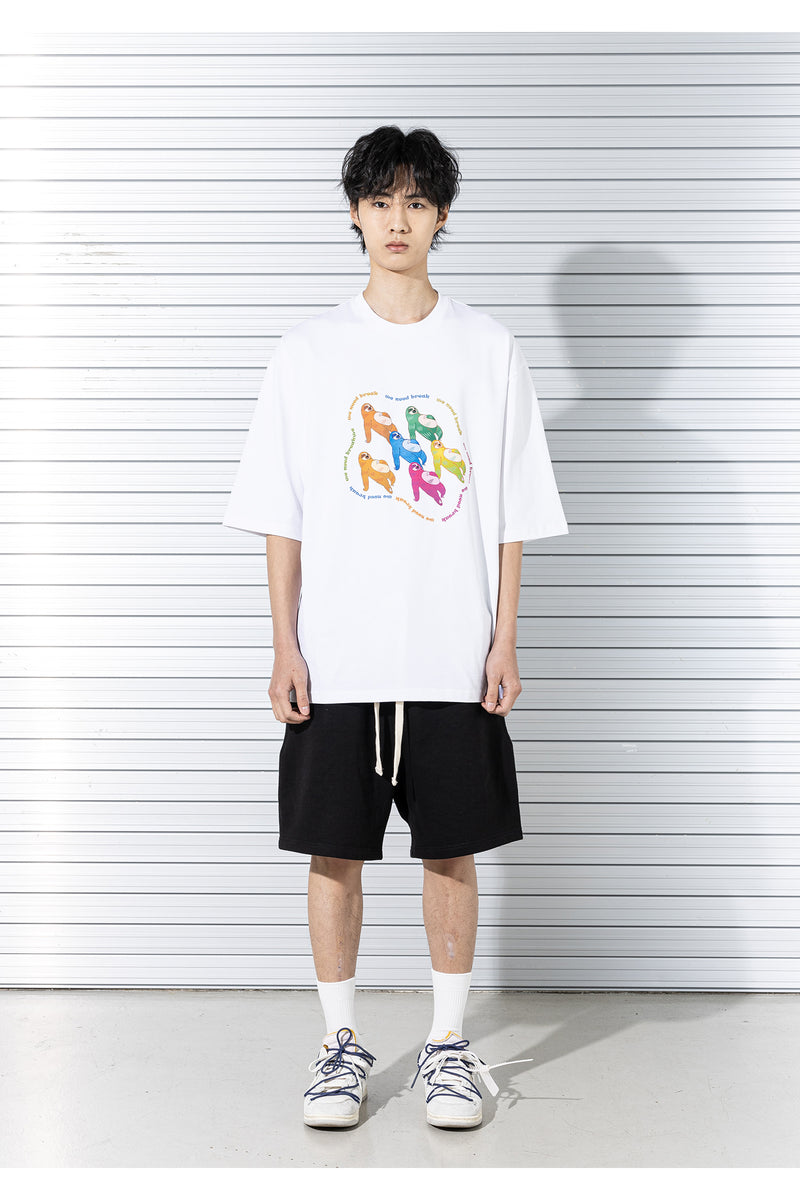 マスノウン(MASSNOUN) NEED BREAK OVERSIZED T-SHIRTS MSTTS010-WT