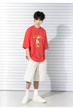 マスノウン(MASSNOUN)  RELAX SLOTH OVERSIZED T-SHIRTS MSTTS011-RD