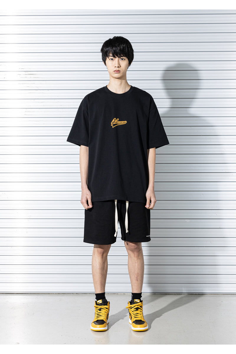 マスノウン(MASSNOUN) ATHLETIC OVERSIZED T-SHIRTS MSTTS014-BK