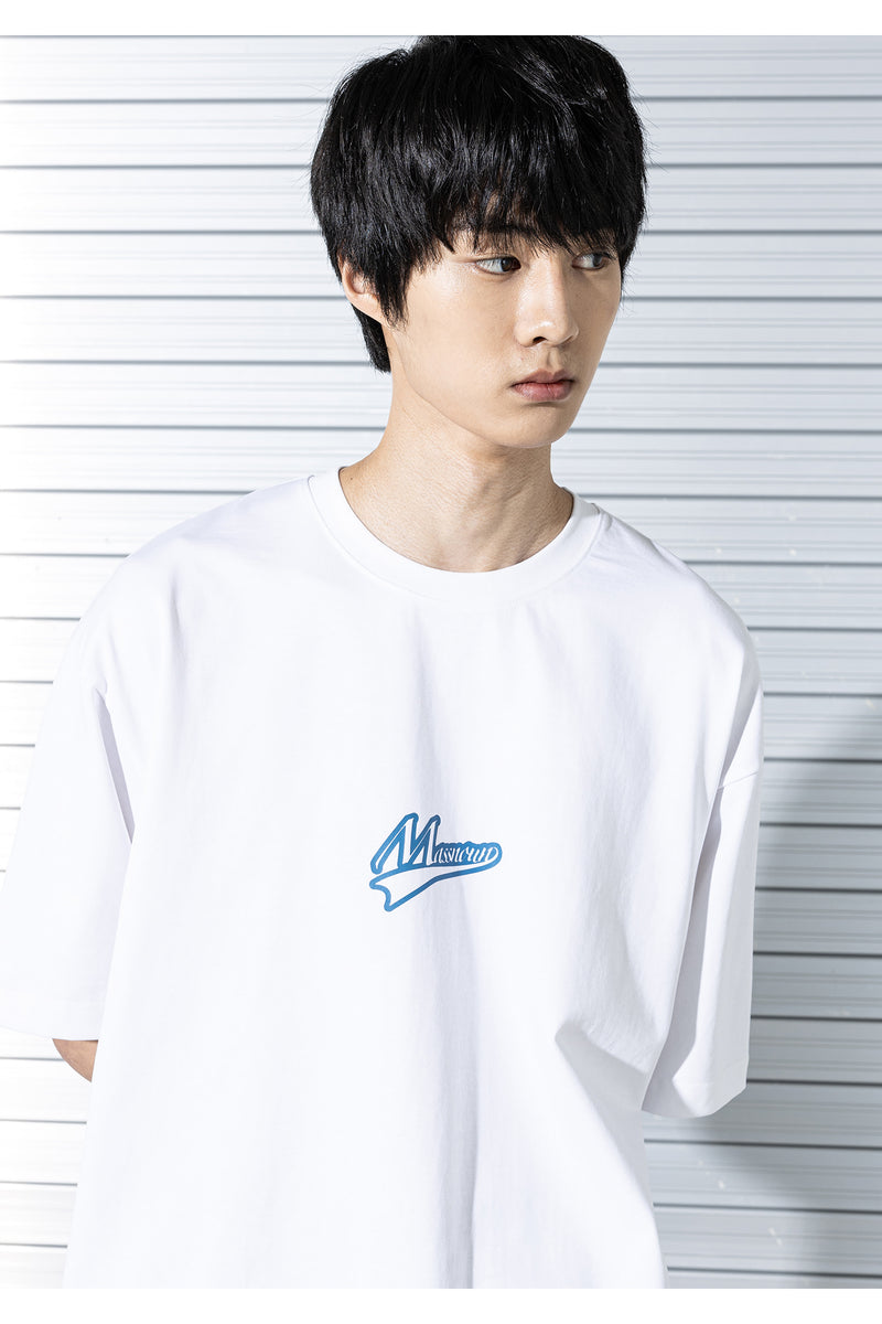 マスノウン(MASSNOUN) ATHLETIC OVERSIZED T-SHIRTS MSTTS014-WT