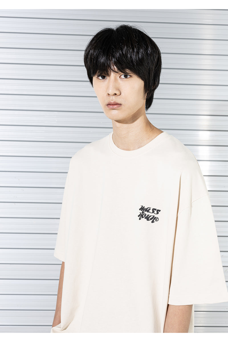 マスノウン(MASSNOUN)  MARKING LOGO OVERSIZED T-SHIRTS MSTTS018-BG