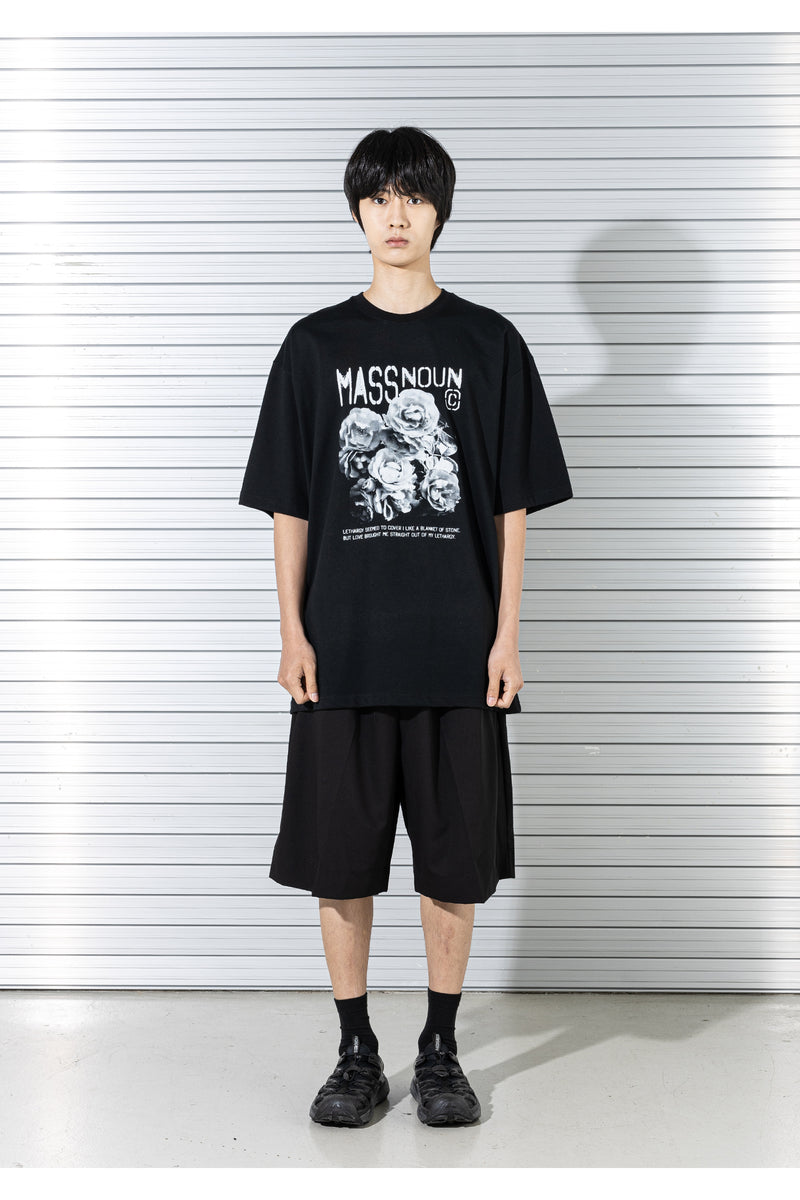 マスノウン(MASSNOUN)  ROSE OVERSIZED T-SHIRTS MSTTS019-BK