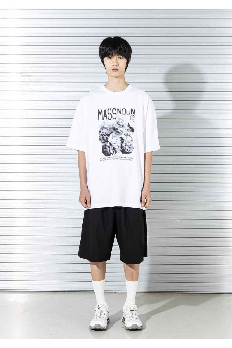 マスノウン(MASSNOUN)  ROSE OVERSIZED T-SHIRTS MSTTS019-WT