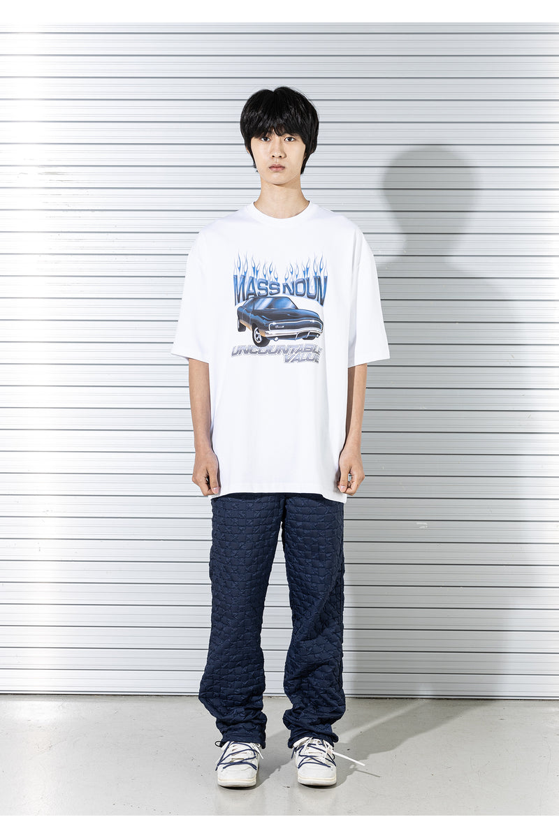 マスノウン(MASSNOUN) DODGE CHALLENGER OVERSIZED T-SHIRTS MSTTS020-WT