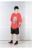 マスノウン(MASSNOUN)  IN AND OUT OVERSIZED T-SHIRTS MSTTS022-RD