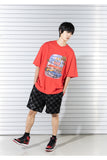 マスノウン(MASSNOUN)  IN AND OUT OVERSIZED T-SHIRTS MSTTS022-RD