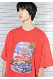 マスノウン(MASSNOUN)  IN AND OUT OVERSIZED T-SHIRTS MSTTS022-RD