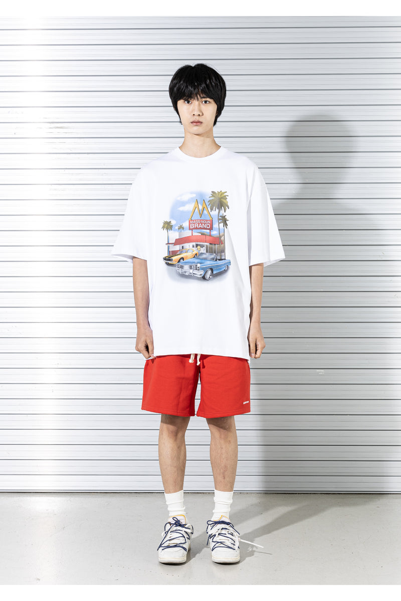 マスノウン(MASSNOUN) IN AND OUT OVERSIZED T-SHIRTS MSTTS022-WT